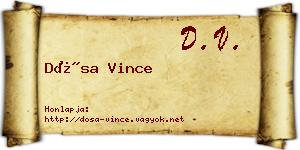 Dósa Vince névjegykártya