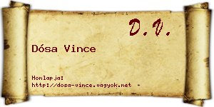 Dósa Vince névjegykártya